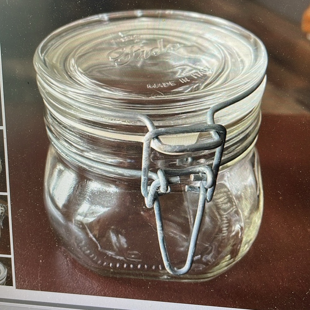 Bormioli Rocco Fido 1/2 Liter Latch Swing Top Glass Canning Jar Made in Italy